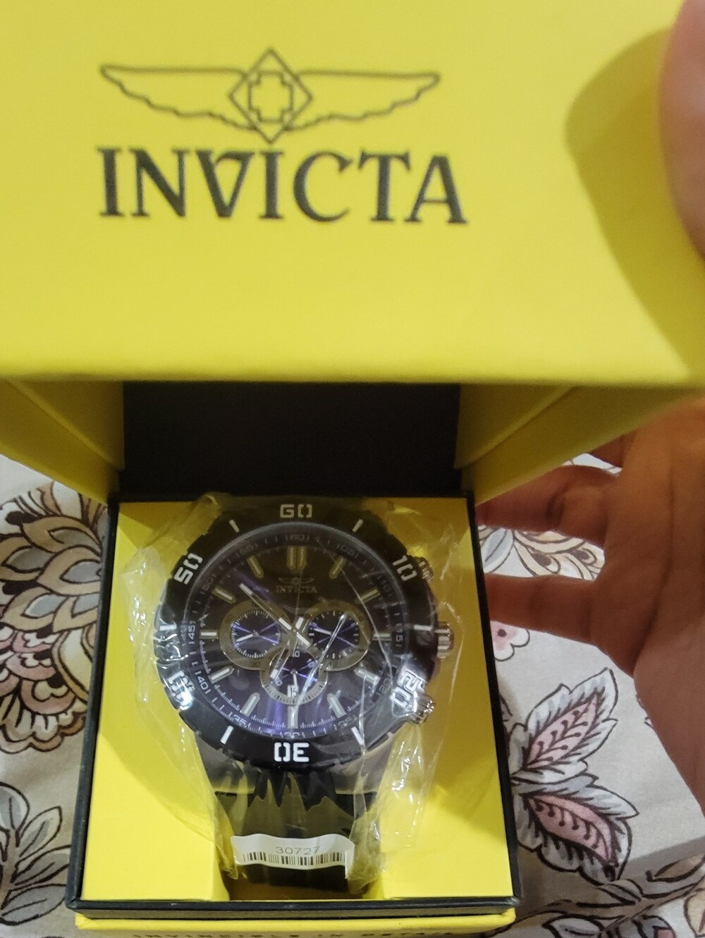 Invicta Black and Yellow Chronograph Diver-Style Watch